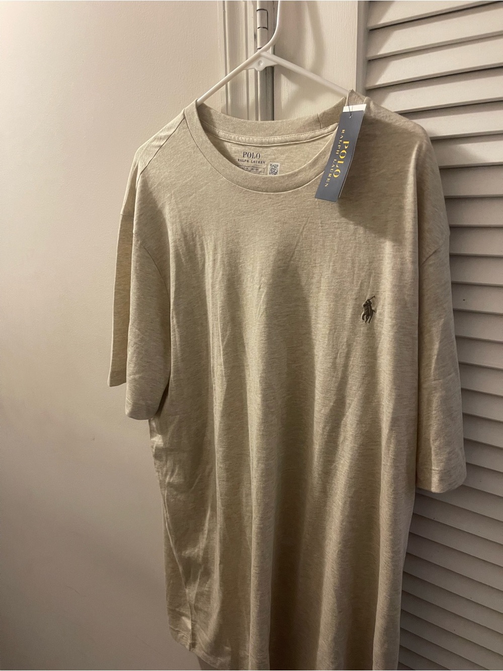 Polo by Ralph Lauren Men's Crewneck Logo T-Shirt in Light Beige Size Large Tall